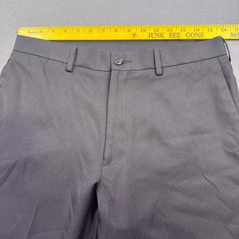 Pro Tour Golf Pants Mens 32x30 BLACK Performance Stretch Flat Front Slacks